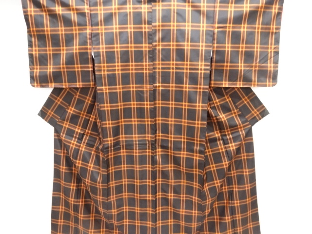 JAPANESE KIMONO / YONEZAWA TSUMUGI / ENSEMBLE / WOVEN GRID